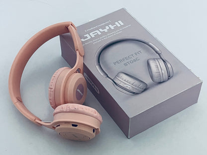 JAYHI Kids Headphones Wireless 60H, Foldable On Ear Headphone with MIC, Volume Limiter 85dB/94dB Wireless & Wired Headphones, Over-Ear Headphone for Kid Adult School Online Class Travel, Pink