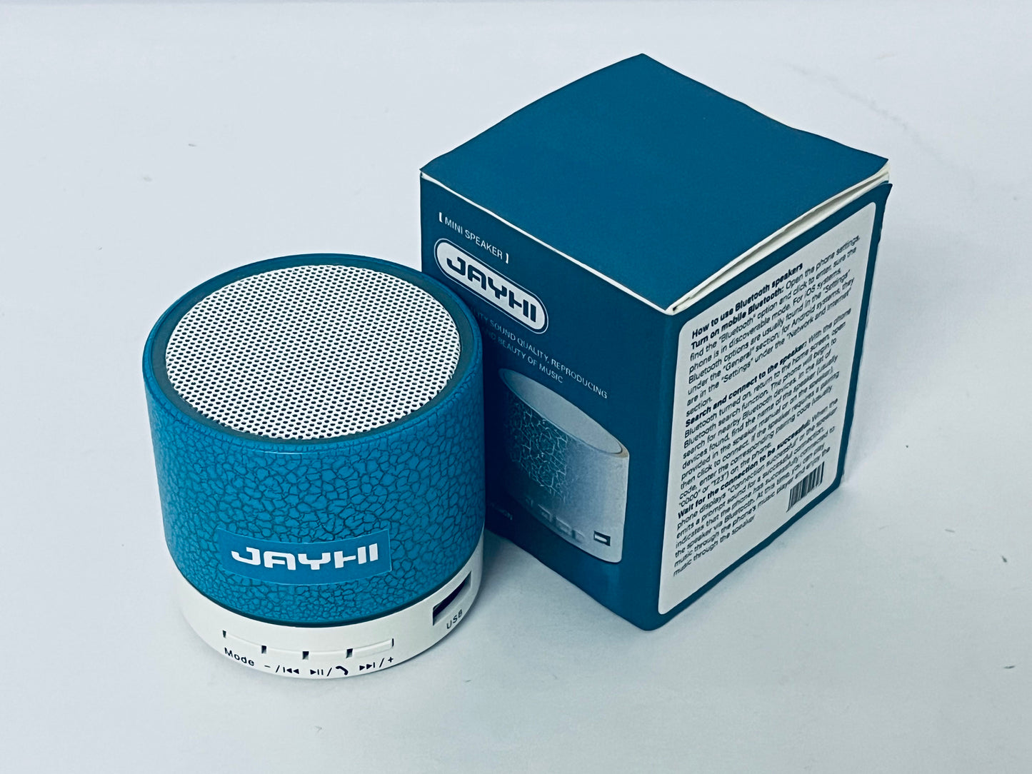 JAYHI Mini Bluetooth Speaker with LED Crackle Design - Portable Wireless Speaker for High-Quality Music, Travel, and Ambient Lighting