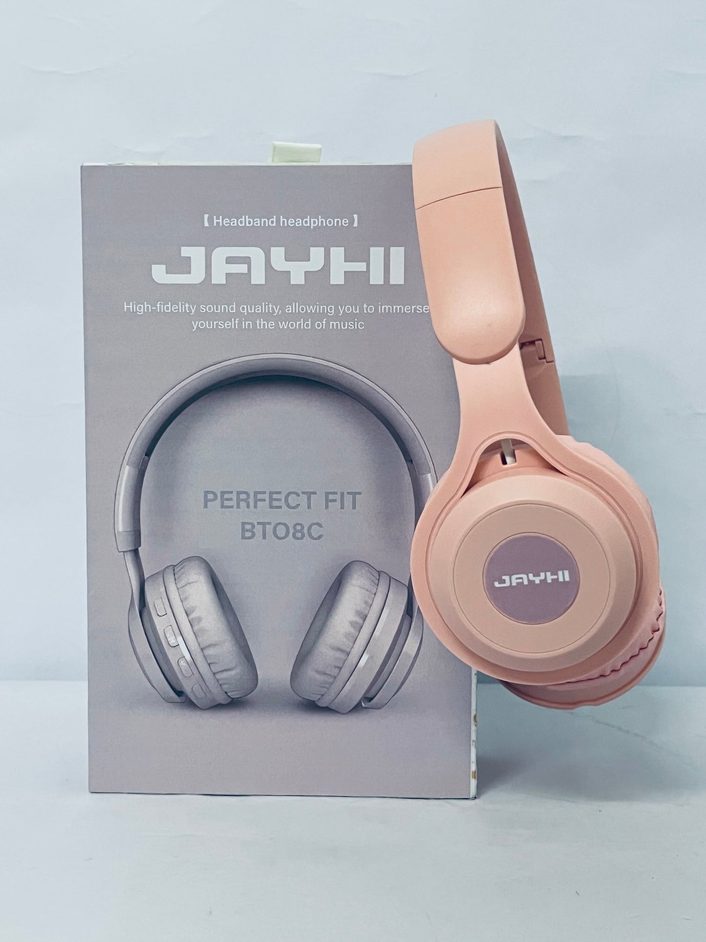 JAYHI Kids Headphones Wireless 60H, Foldable On Ear Headphone with MIC, Volume Limiter 85dB/94dB Wireless & Wired Headphones, Over-Ear Headphone for Kid Adult School Online Class Travel, Pink