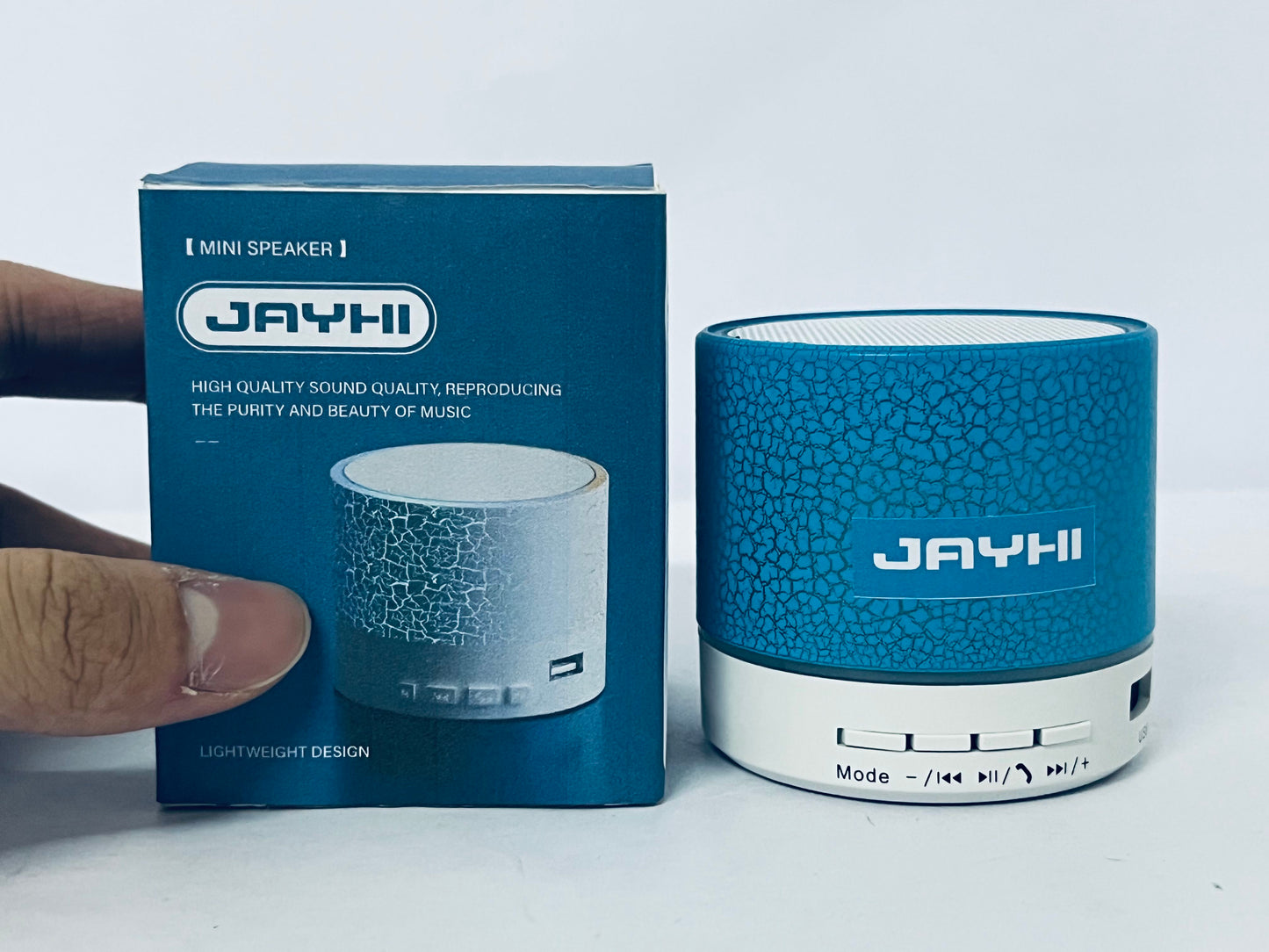 JAYHI Mini Bluetooth Speaker with LED Crackle Design - Portable Wireless Speaker for High-Quality Music, Travel, and Ambient Lighting