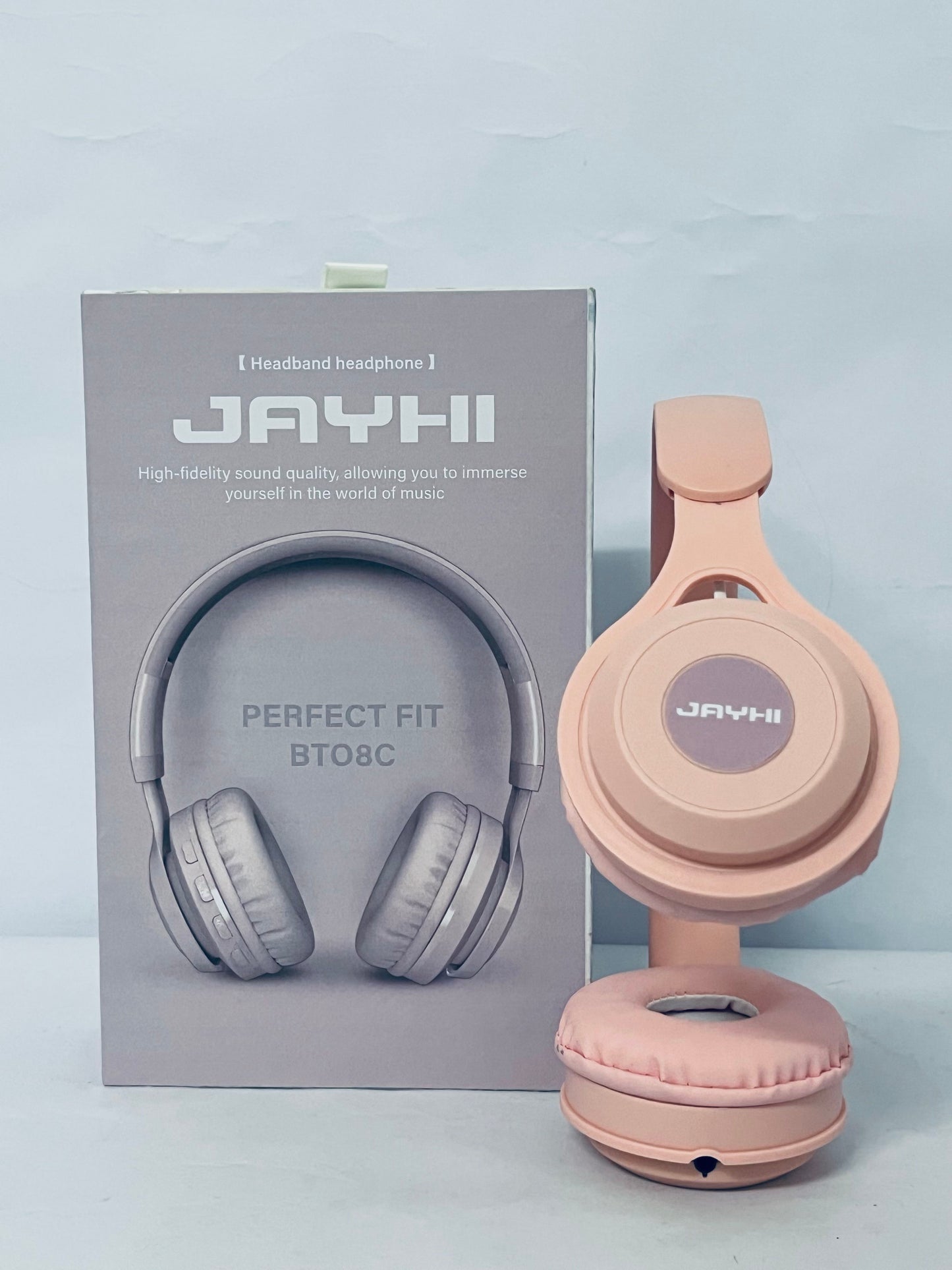 JAYHI Kids Headphones Wireless 60H, Foldable On Ear Headphone with MIC, Volume Limiter 85dB/94dB Wireless & Wired Headphones, Over-Ear Headphone for Kid Adult School Online Class Travel, Pink