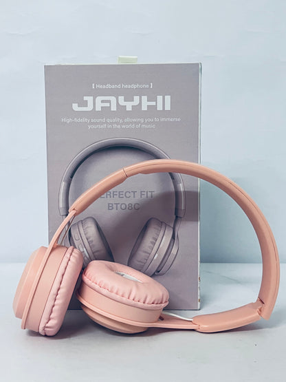 JAYHI Kids Headphones Wireless 60H, Foldable On Ear Headphone with MIC, Volume Limiter 85dB/94dB Wireless & Wired Headphones, Over-Ear Headphone for Kid Adult School Online Class Travel, Pink