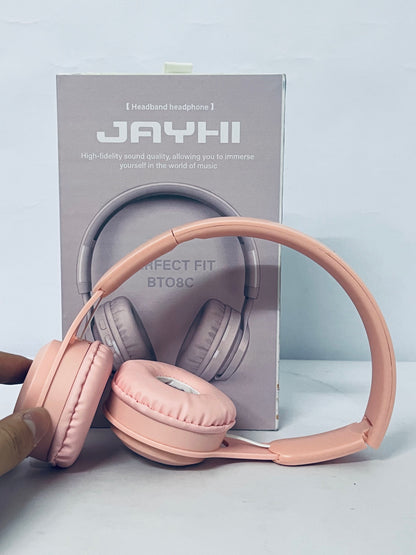 JAYHI Kids Headphones Wireless 60H, Foldable On Ear Headphone with MIC, Volume Limiter 85dB/94dB Wireless & Wired Headphones, Over-Ear Headphone for Kid Adult School Online Class Travel, Pink