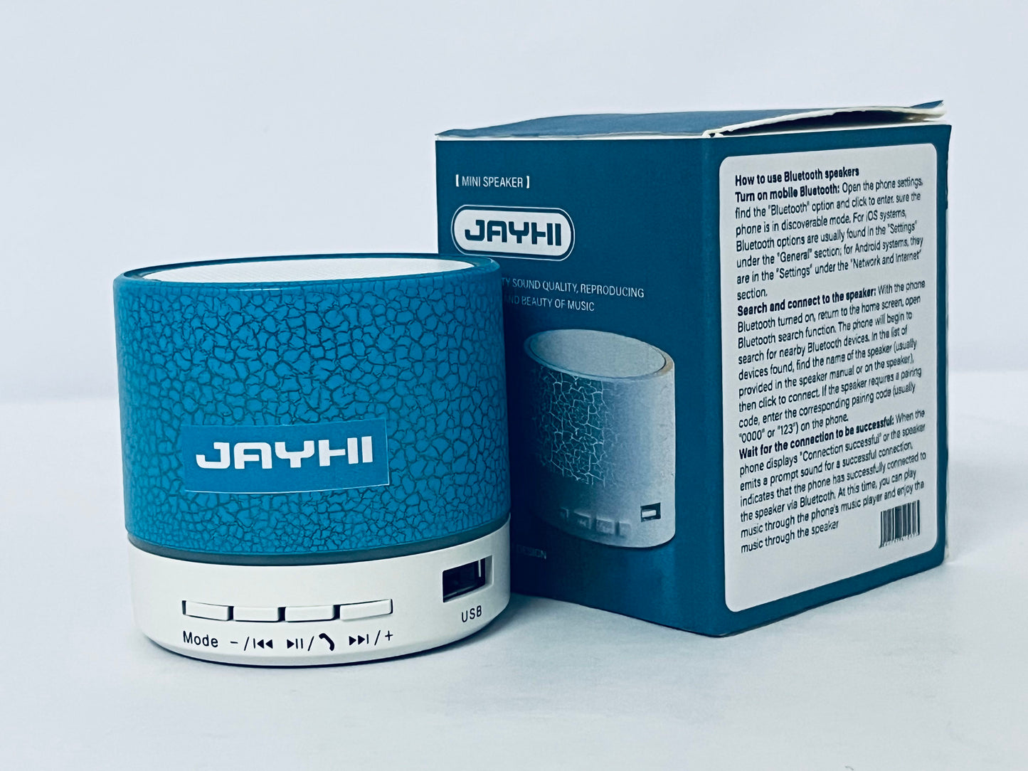 JAYHI Mini Bluetooth Speaker with LED Crackle Design - Portable Wireless Speaker for High-Quality Music, Travel, and Ambient Lighting