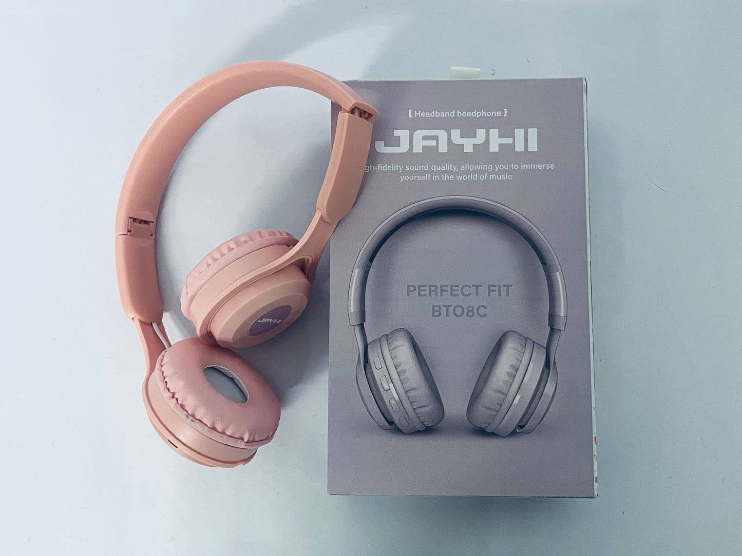 JAYHI Kids Headphones Wireless 60H, Foldable On Ear Headphone with MIC, Volume Limiter 85dB/94dB Wireless & Wired Headphones, Over-Ear Headphone for Kid Adult School Online Class Travel, Pink