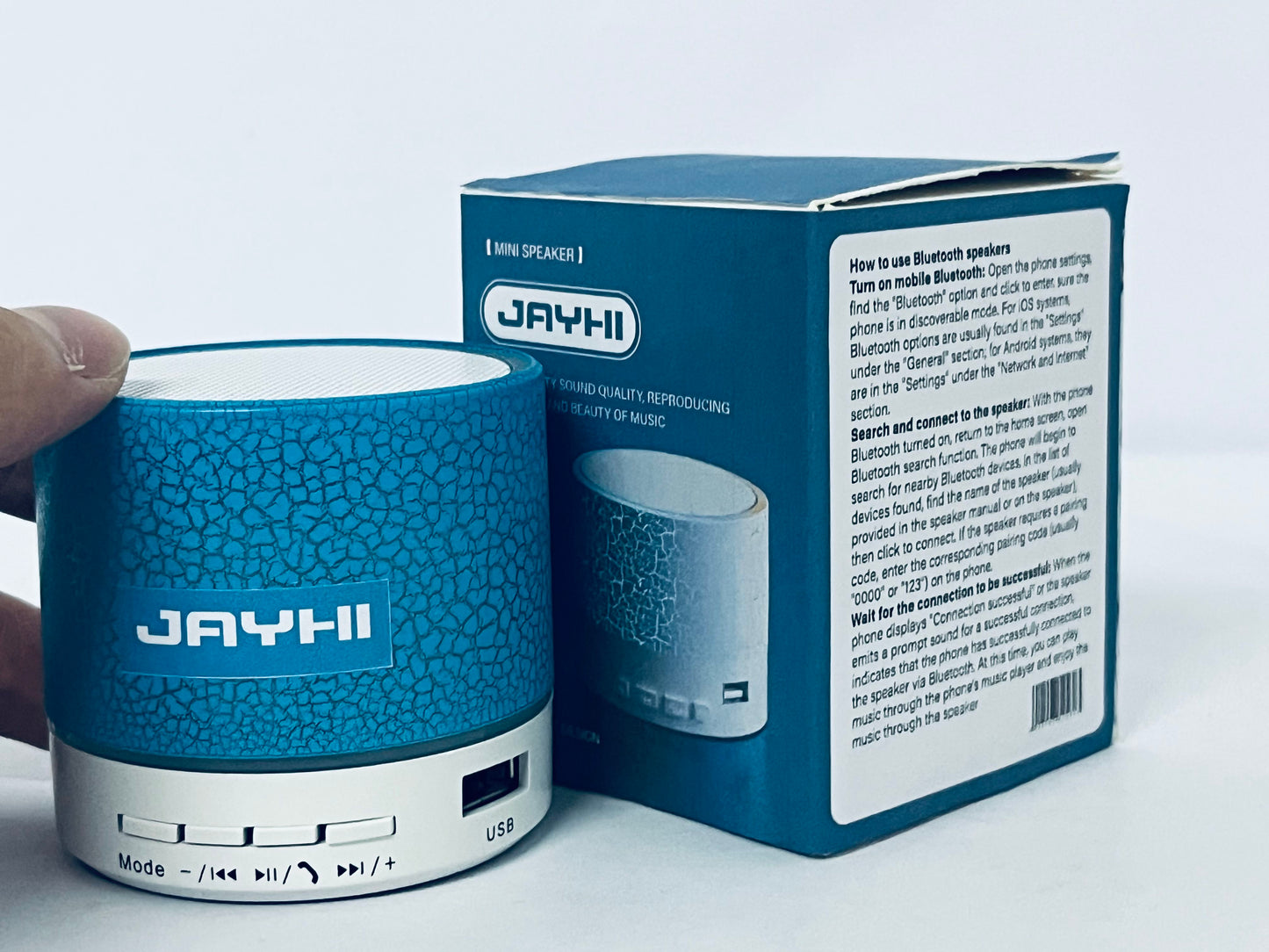JAYHI Mini Bluetooth Speaker with LED Crackle Design - Portable Wireless Speaker for High-Quality Music, Travel, and Ambient Lighting