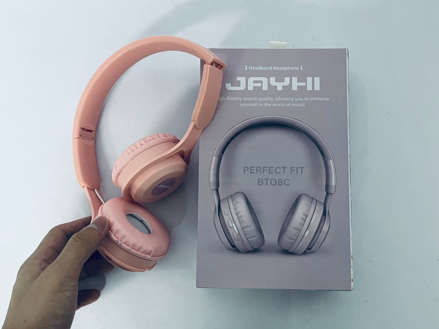 JAYHI Kids Headphones Wireless 60H, Foldable On Ear Headphone with MIC, Volume Limiter 85dB/94dB Wireless & Wired Headphones, Over-Ear Headphone for Kid Adult School Online Class Travel, Pink