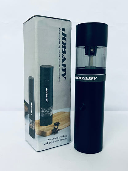 JOBABY Electric Salt and Pepper Grinder Set, Rechargeable Automatic Pepper Mill Grinder with LED Light, Adjustable Coarseness shakers, One-Hand Operation for Kitchen