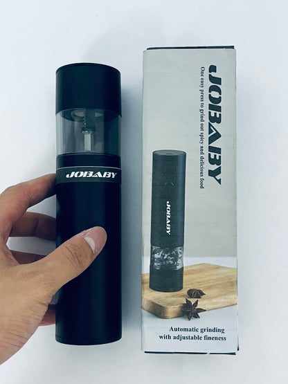 JOBABY Electric Salt and Pepper Grinder Set, Rechargeable Automatic Pepper Mill Grinder with LED Light, Adjustable Coarseness shakers, One-Hand Operation for Kitchen