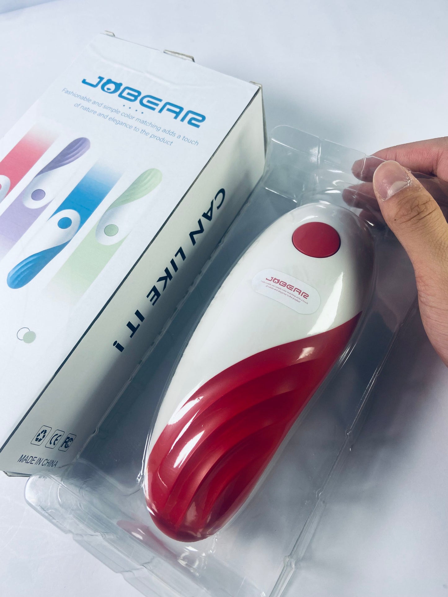 JOBEAR Electric Can Opener For Kitchen One Touch Automatic Can Opener Electric for Almost Cans Battery Operated Can Opener