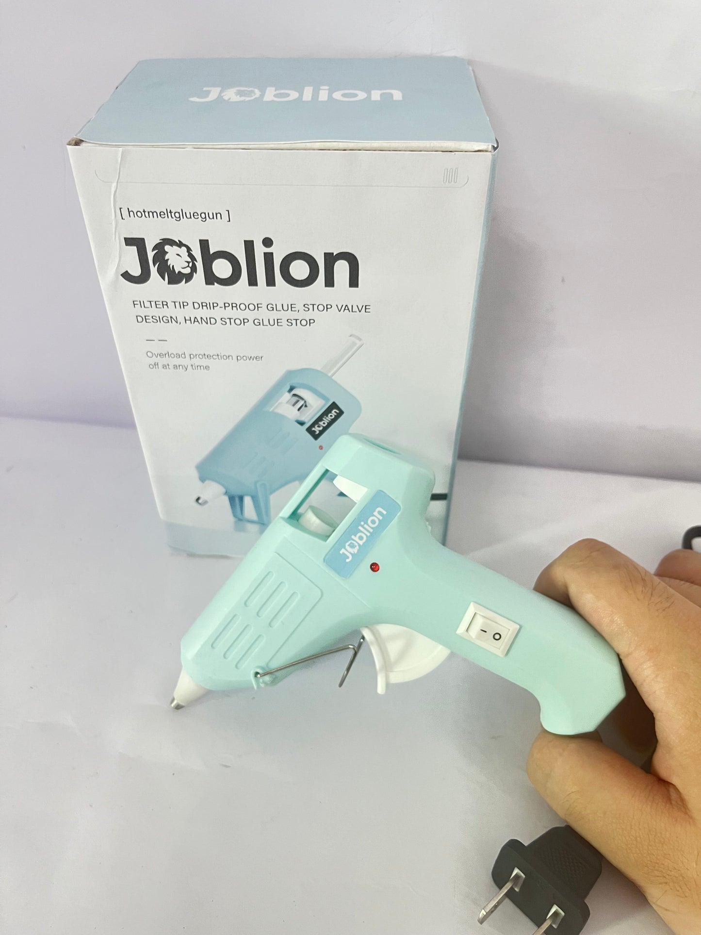 Joblion Hot melt glue guns with 60/100W Dual Power and 21 Hot Glue Sticks (7/16"), Fast Preheating Heavy Duty Industrial Gluegun with Storage Case for Crafting, DIY and Repairs 