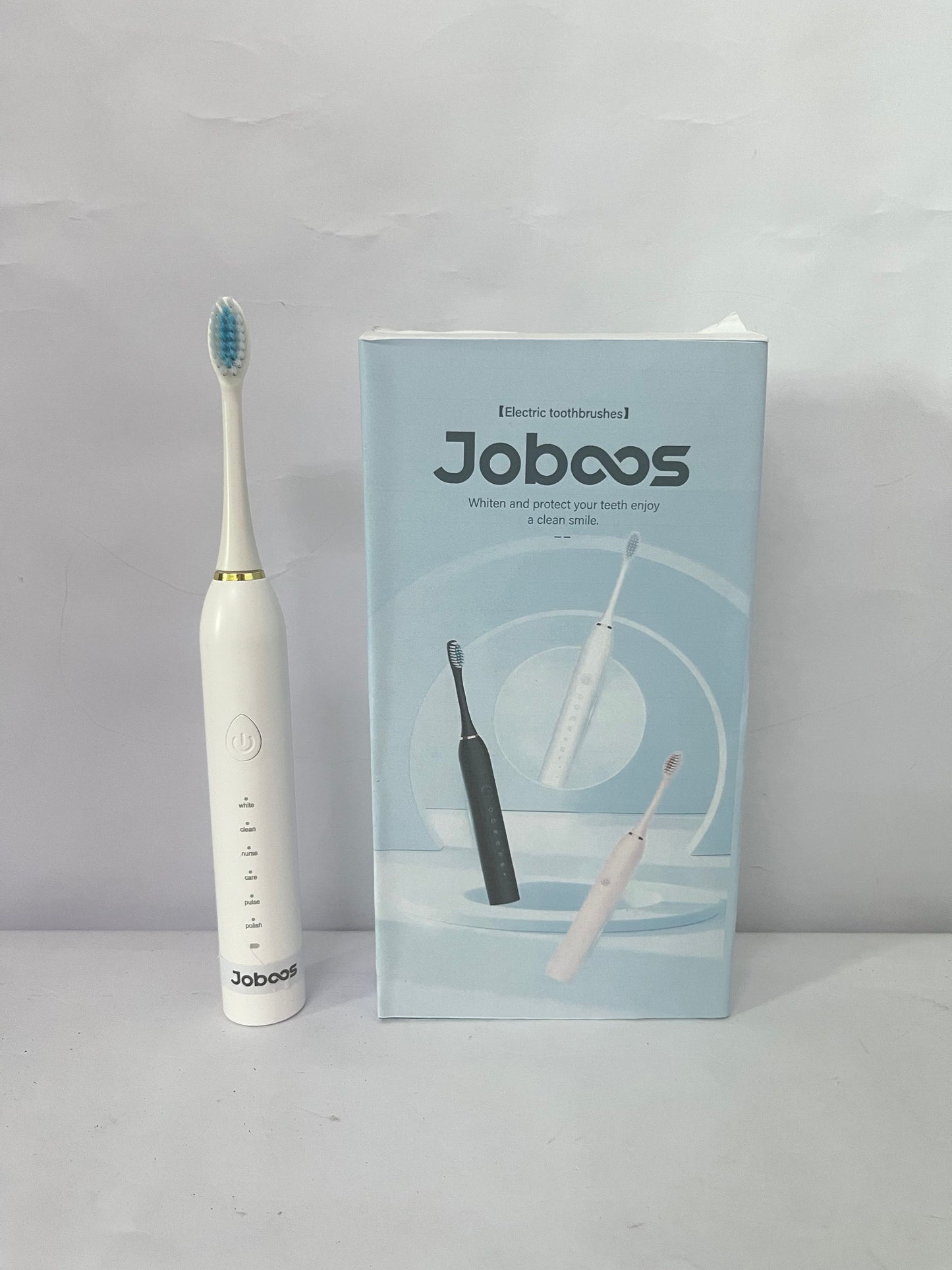 Joboos Electrical toothbrushes, Electric Toothbrush, High Vibration Sonic Electronic Toothbrush for Adults with 2 Minutes Smart Timer, 5 Optional Modes, 5 Replacement Brush Heads Ultra Whitening (White)