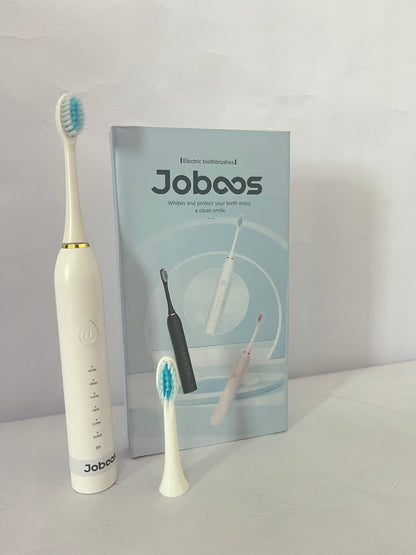 Joboos Electrical toothbrushes, Electric Toothbrush, High Vibration Sonic Electronic Toothbrush for Adults with 2 Minutes Smart Timer, 5 Optional Modes, 5 Replacement Brush Heads Ultra Whitening (White)