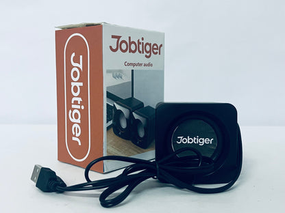 Jobtiger  Loud speakers  for Desktop Laptop Tablet, USB Powered PC Speakers, Small Speakers Wired with Volume Control for Cellphone Pad MP3, Stereo Sound with 3.5mm Audio Plug for Windows