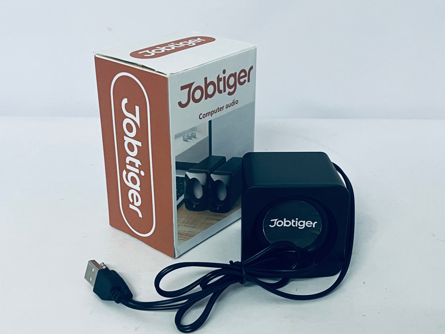 Jobtiger  Loud speakers  for Desktop Laptop Tablet, USB Powered PC Speakers, Small Speakers Wired with Volume Control for Cellphone Pad MP3, Stereo Sound with 3.5mm Audio Plug for Windows