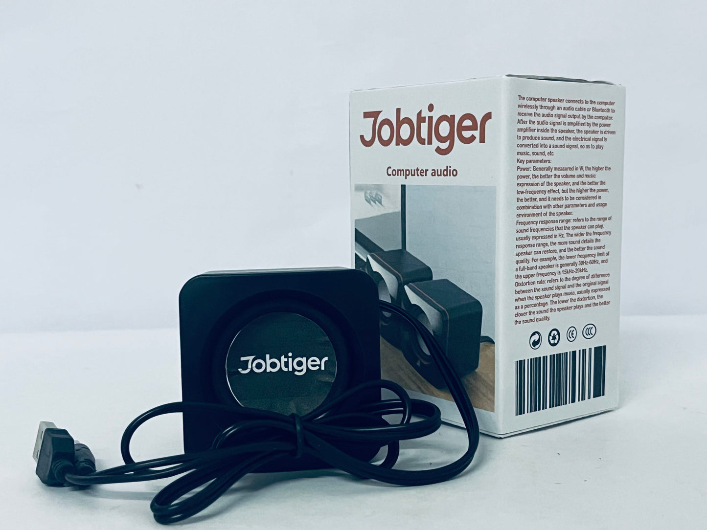 Jobtiger  Loud speakers  for Desktop Laptop Tablet, USB Powered PC Speakers, Small Speakers Wired with Volume Control for Cellphone Pad MP3, Stereo Sound with 3.5mm Audio Plug for Windows
