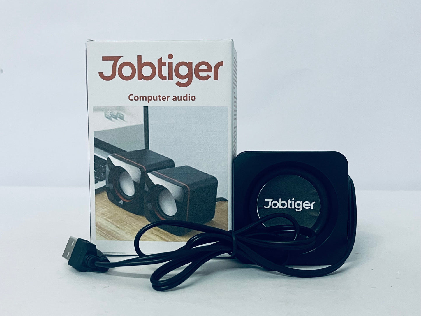 Jobtiger  Loud speakers  for Desktop Laptop Tablet, USB Powered PC Speakers, Small Speakers Wired with Volume Control for Cellphone Pad MP3, Stereo Sound with 3.5mm Audio Plug for Windows