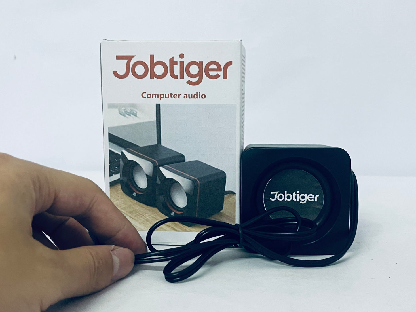 Jobtiger  Loud speakers  for Desktop Laptop Tablet, USB Powered PC Speakers, Small Speakers Wired with Volume Control for Cellphone Pad MP3, Stereo Sound with 3.5mm Audio Plug for Windows