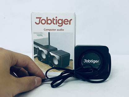 Jobtiger  Loud speakers  for Desktop Laptop Tablet, USB Powered PC Speakers, Small Speakers Wired with Volume Control for Cellphone Pad MP3, Stereo Sound with 3.5mm Audio Plug for Windows