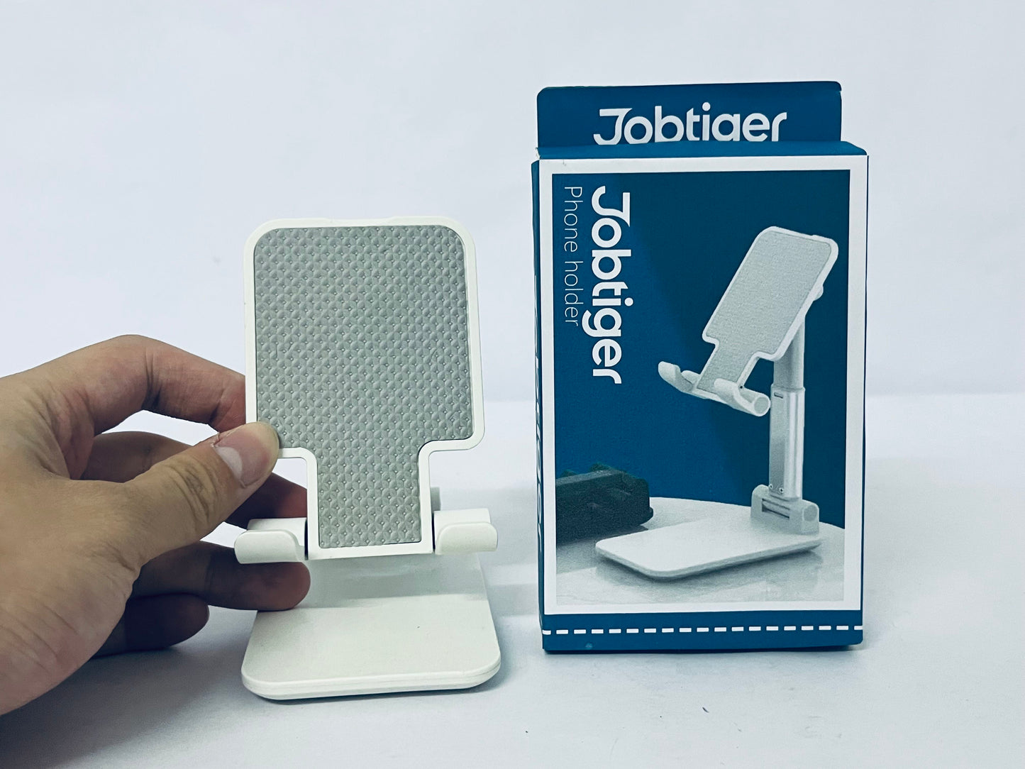 Jobtiger Mobile Phone Holder, Portable Cell Phone Stand, Retractable Desktop Mobile Phone Placement Tool for Watching TV(White)