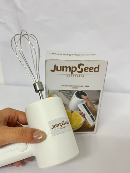 JumpSeed Cordless Hand Mixer, Handheld Electric Whisk with 3 Speed Modes, Hand Held Egg Beater with 2 Detachable Stir Whisks