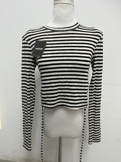 【Jungleagle Striped Cropped Top】—— Stylish & Versatile Daily Essential