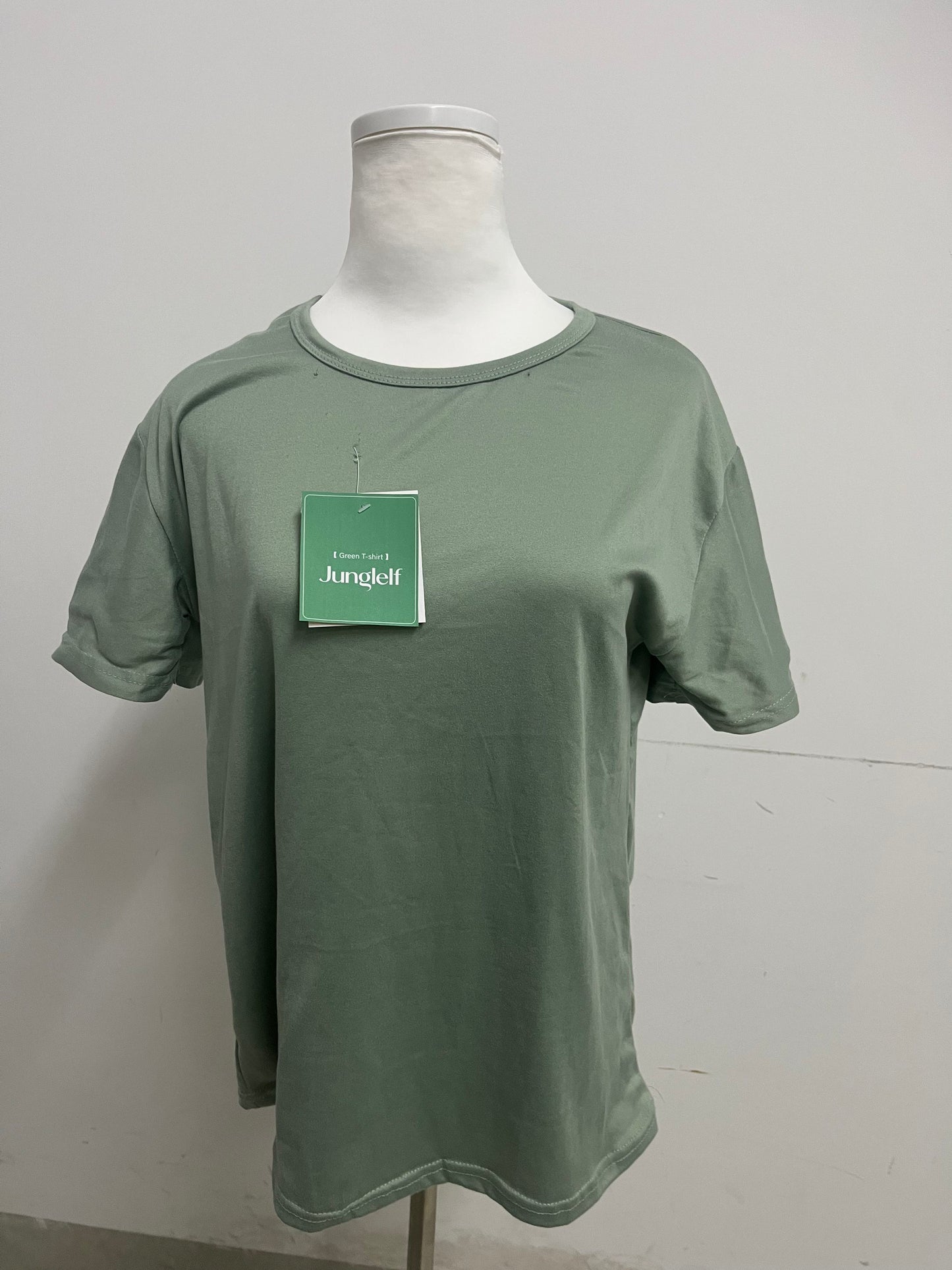 JungleIf 100% Pure Cotton Green Crew Neck Short Sleeve T-shirt
