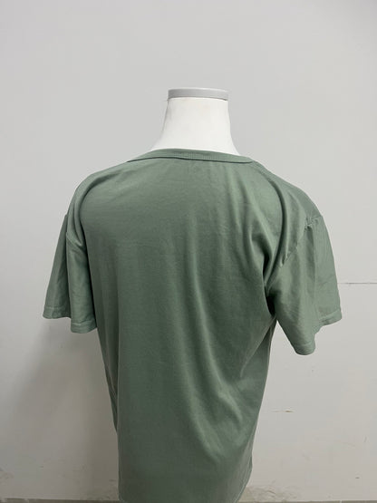 JungleIf 100% Pure Cotton Green Crew Neck Short Sleeve T-shirt