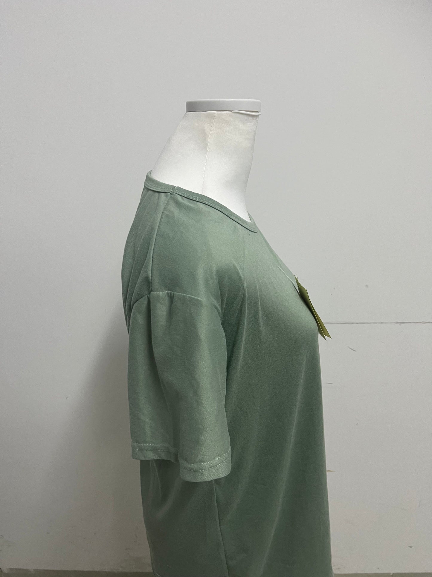 JungleIf 100% Pure Cotton Green Crew Neck Short Sleeve T-shirt