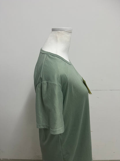 JungleIf 100% Pure Cotton Green Crew Neck Short Sleeve T-shirt