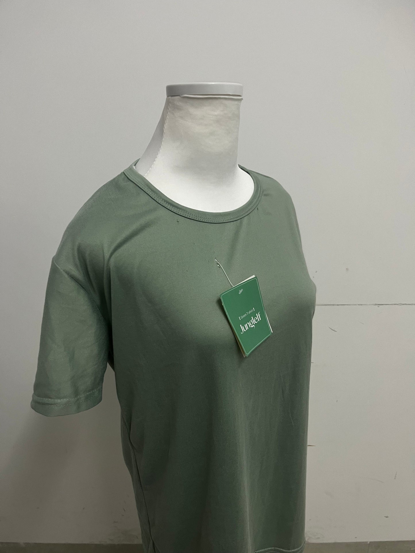 JungleIf 100% Pure Cotton Green Crew Neck Short Sleeve T-shirt