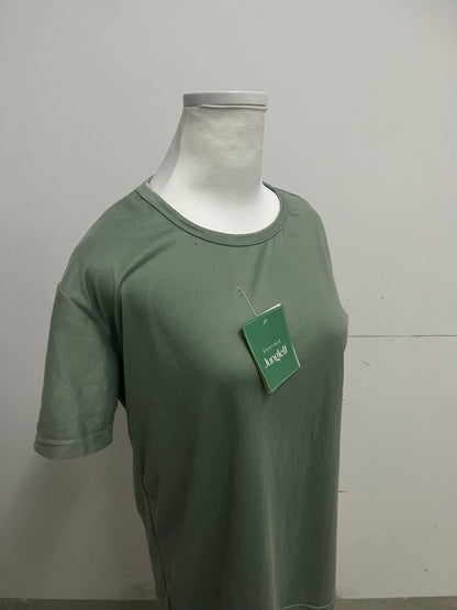 JungleIf 100% Pure Cotton Green Crew Neck Short Sleeve T-shirt