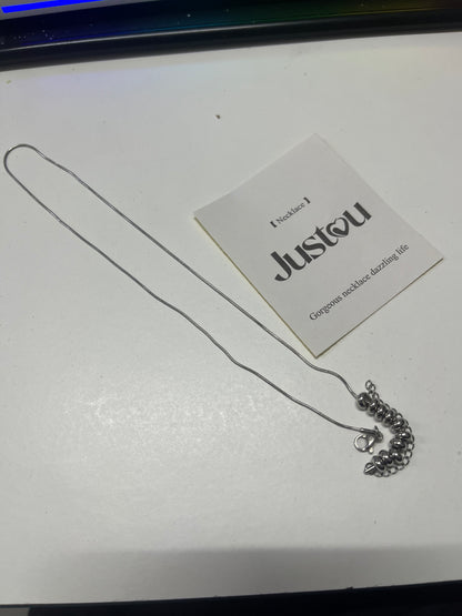 [Justou Necklaces [jewellery]]——Double-Layer Stacked Metal Necklace - Minimalist Design Versatile Clavicle Chain