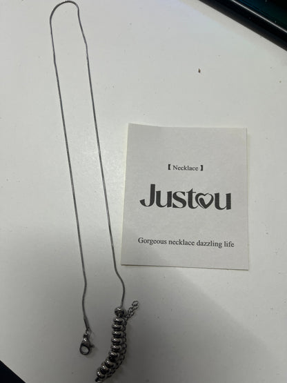 [Justou Necklaces [jewellery]]——Double-Layer Stacked Metal Necklace - Minimalist Design Versatile Clavicle Chain