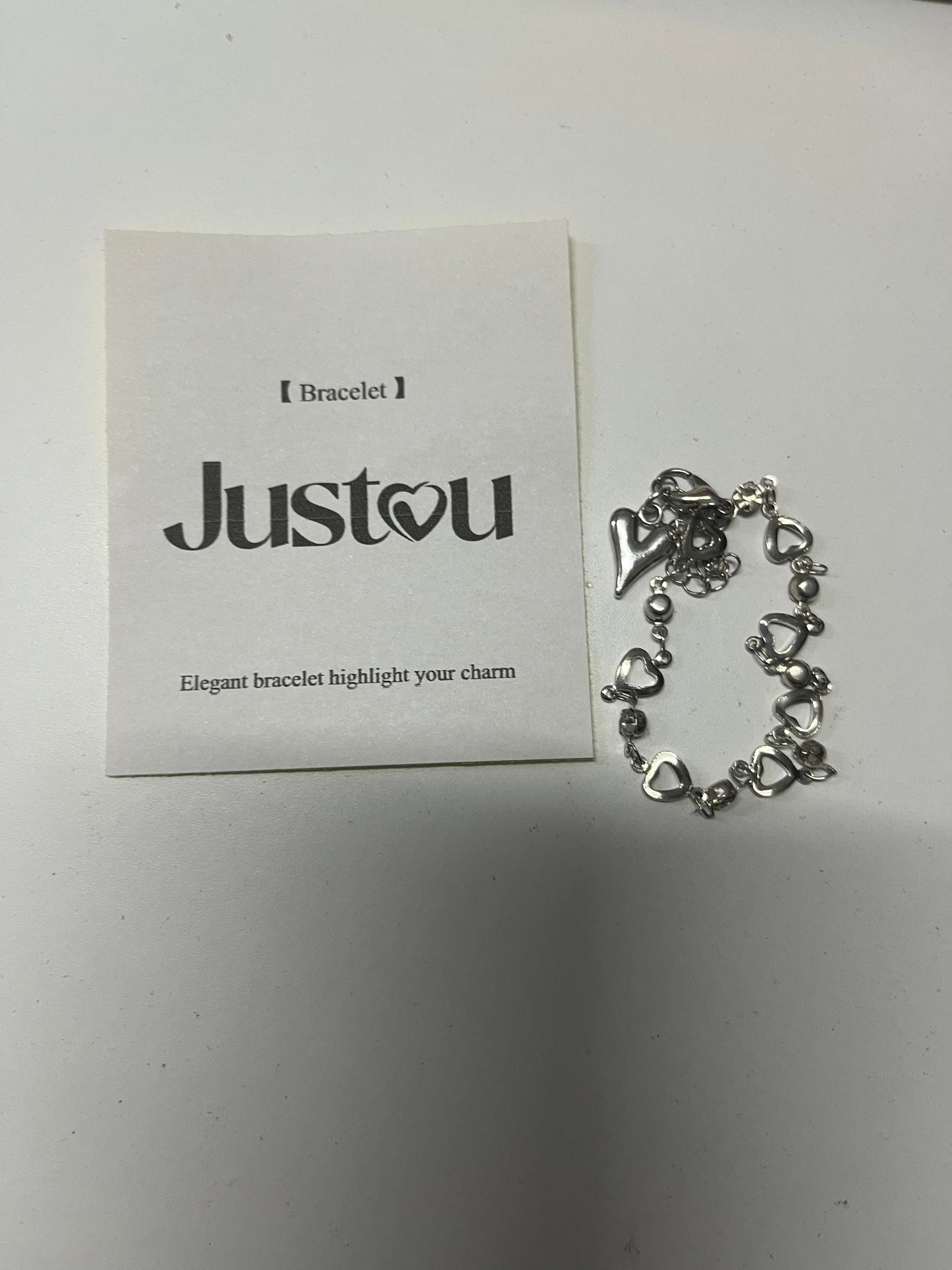 [Justou Bracelets]——Heart Double-Layer Stacked Bracelet - Sweet-Cool Minimalist Design Hand Jewelry