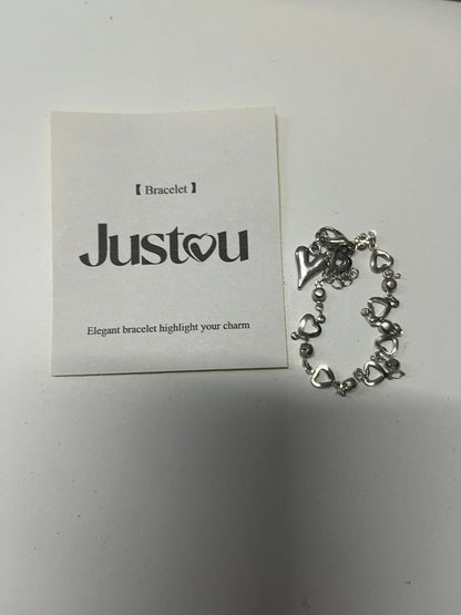 [Justou Bracelets]——Heart Double-Layer Stacked Bracelet - Sweet-Cool Minimalist Design Hand Jewelry