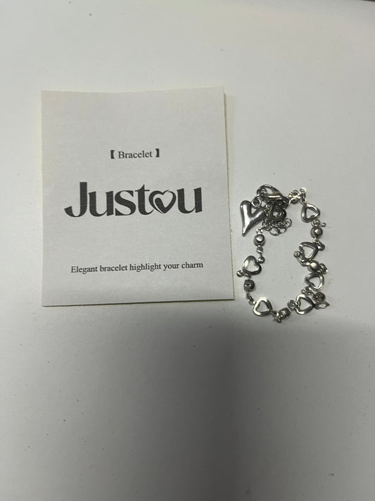 [Justou Bracelets]——Heart Double-Layer Stacked Bracelet - Sweet-Cool Minimalist Design Hand Jewelry