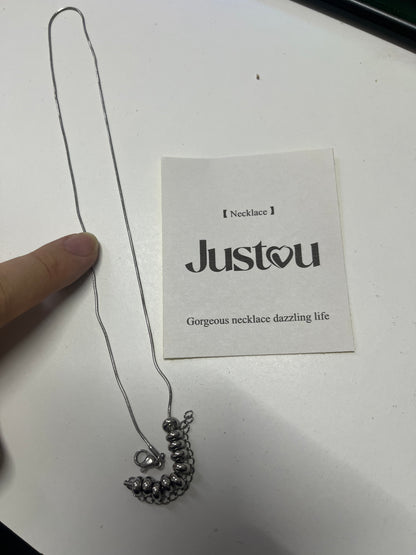 [Justou Necklaces [jewellery]]——Double-Layer Stacked Metal Necklace - Minimalist Design Versatile Clavicle Chain