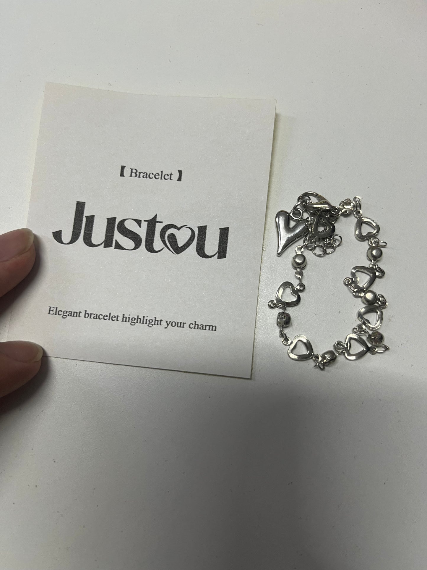 [Justou Bracelets]——Heart Double-Layer Stacked Bracelet - Sweet-Cool Minimalist Design Hand Jewelry