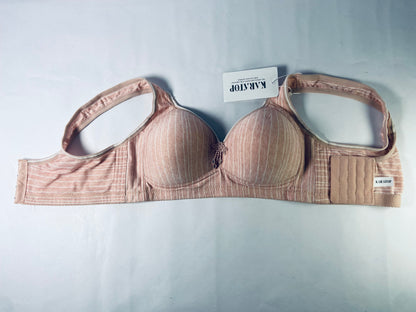 KARATOP Soft Comfortable Underwire Bras Women's Push Up Everyday Basic Comfort Lightly Padded Underwire Plunge T-Shirt Bra Lift Up