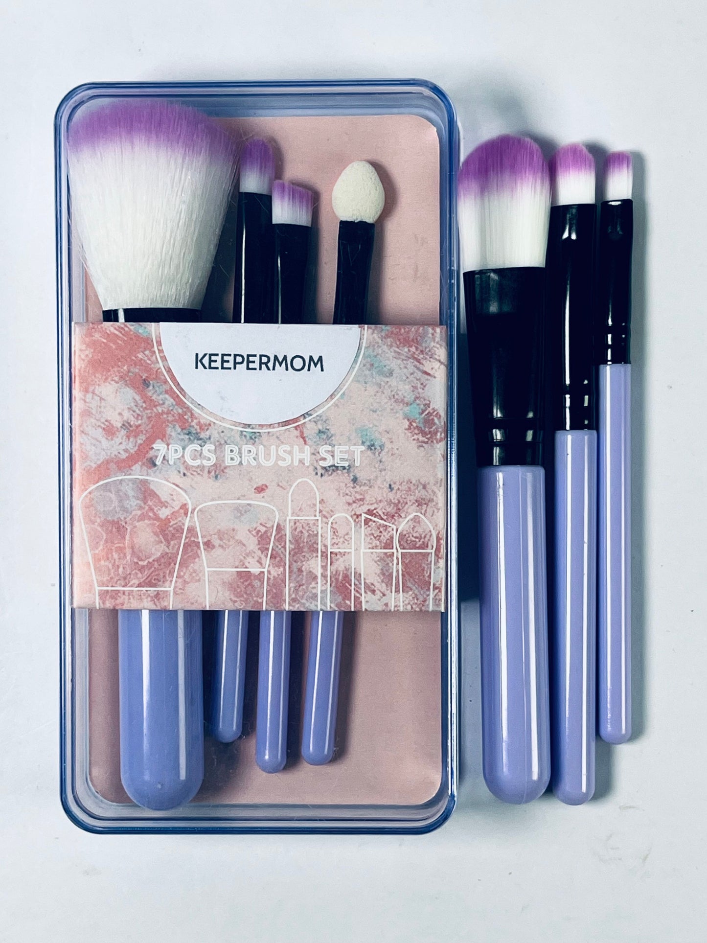 KEEPERMOM 7Pcs Makeup Brush, Best Gift For Women/Girls, Used For Powder, Foundation, Highlight, Eye Shadow, Concealer, Etc.