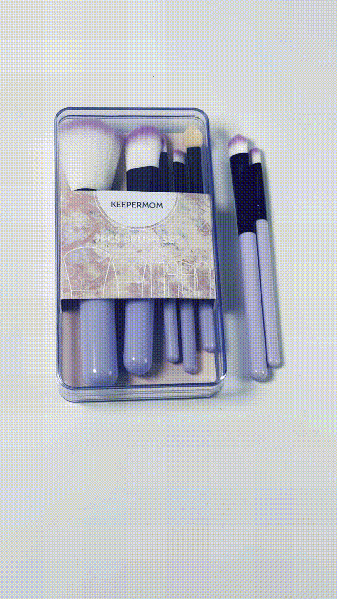 KEEPERMOM 7Pcs Makeup Brush, Best Gift For Women/Girls, Used For Powder, Foundation, Highlight, Eye Shadow, Concealer, Etc.
