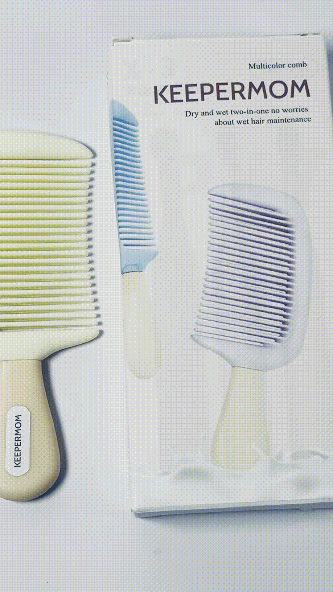 KEEPERMOM Infused Treatment Comb - Wide Tooth Hair Detangler