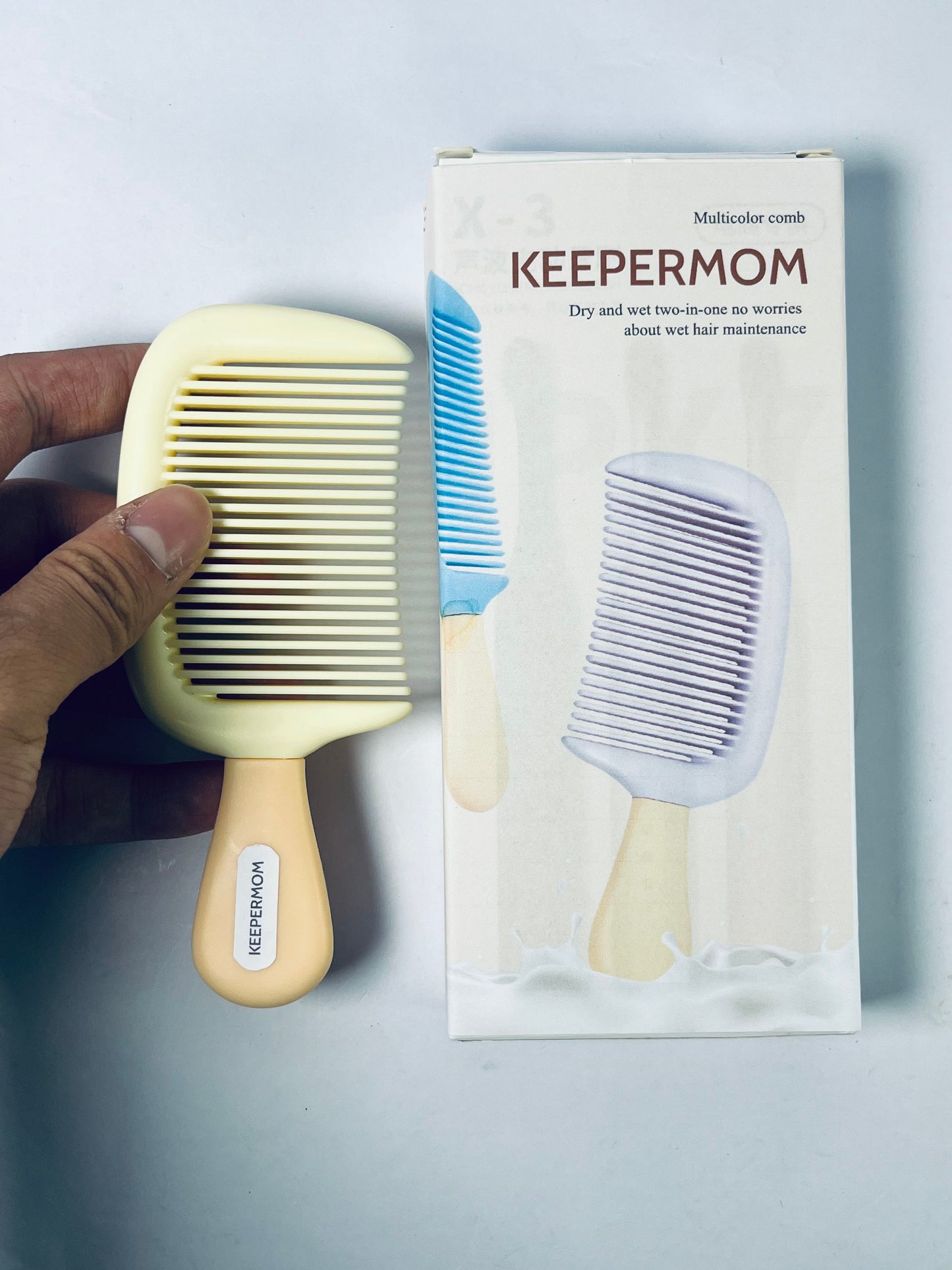 KEEPERMOM Infused Treatment Comb - Wide Tooth Hair Detangler