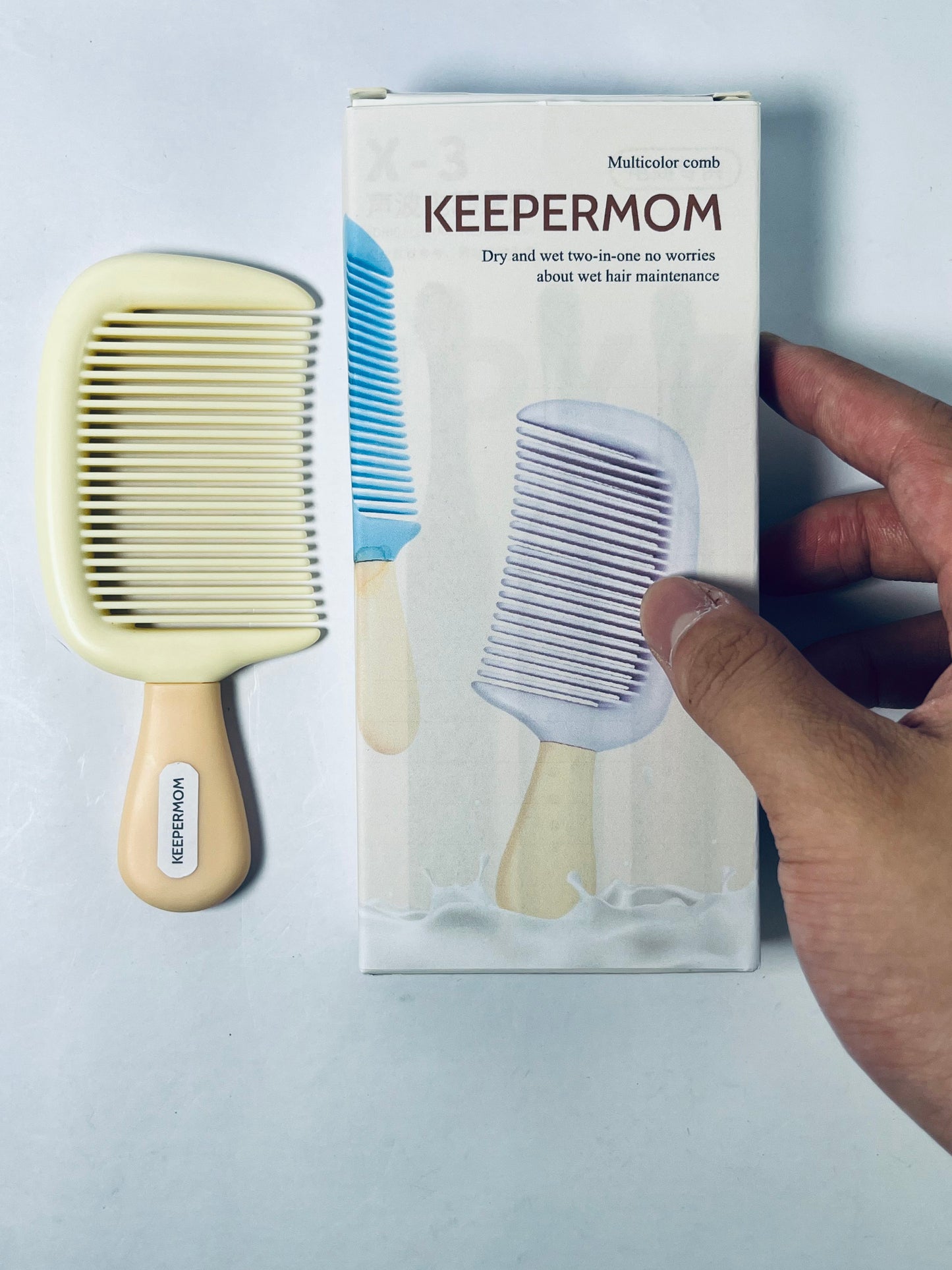 KEEPERMOM Infused Treatment Comb - Wide Tooth Hair Detangler