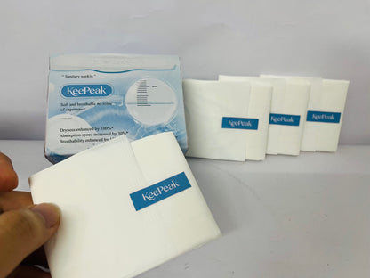 KeePeak 100% Organic Pads for Women 6ct, Ultra Thin Unscented Feminine Period-Pads with Wing, Regular Absorbency Sanitary Pad, Organic Cotton Pad Menstrual (Regular, 6 Count)