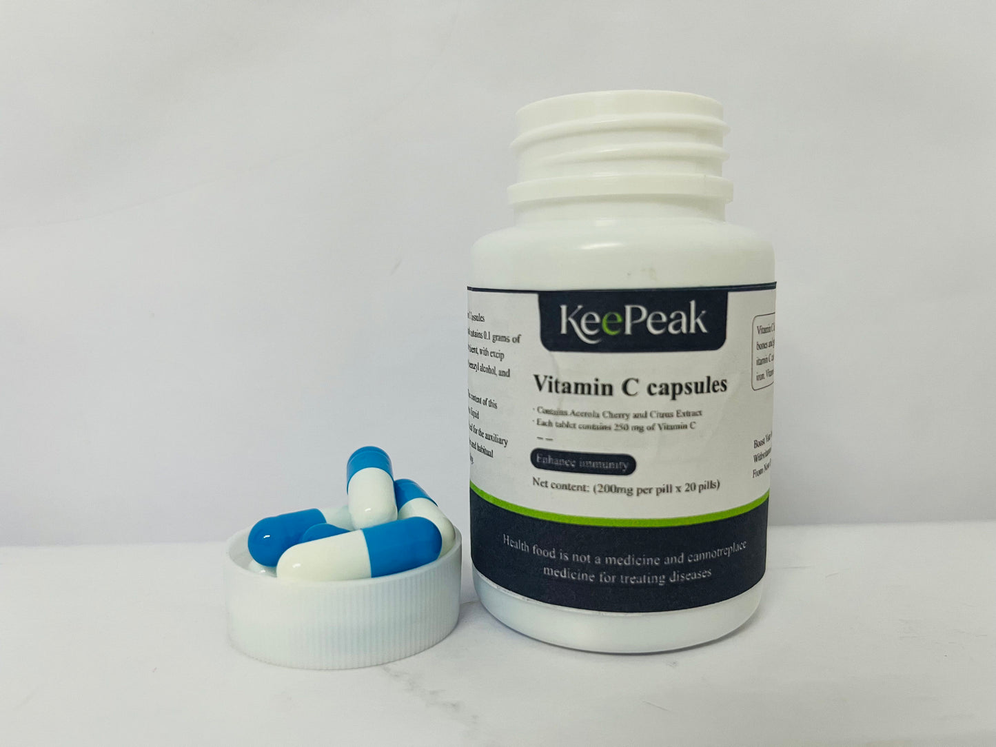 KeePeak Vitamin C 1000mg Capsules - Extra Strength Vegan Vitamin C for Daily Antioxidant & Immune Support - Non-GMO, USA Manufactured - 20 Capsules[20-Day Supply]