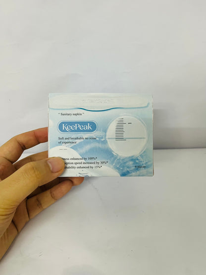 KeePeak 100% Organic Pads for Women 6ct, Ultra Thin Unscented Feminine Period-Pads with Wing, Regular Absorbency Sanitary Pad, Organic Cotton Pad Menstrual (Regular, 6 Count)