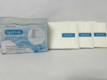 KeePeak 100% Organic Pads for Women 6ct, Ultra Thin Unscented Feminine Period-Pads with Wing, Regular Absorbency Sanitary Pad, Organic Cotton Pad Menstrual (Regular, 6 Count)