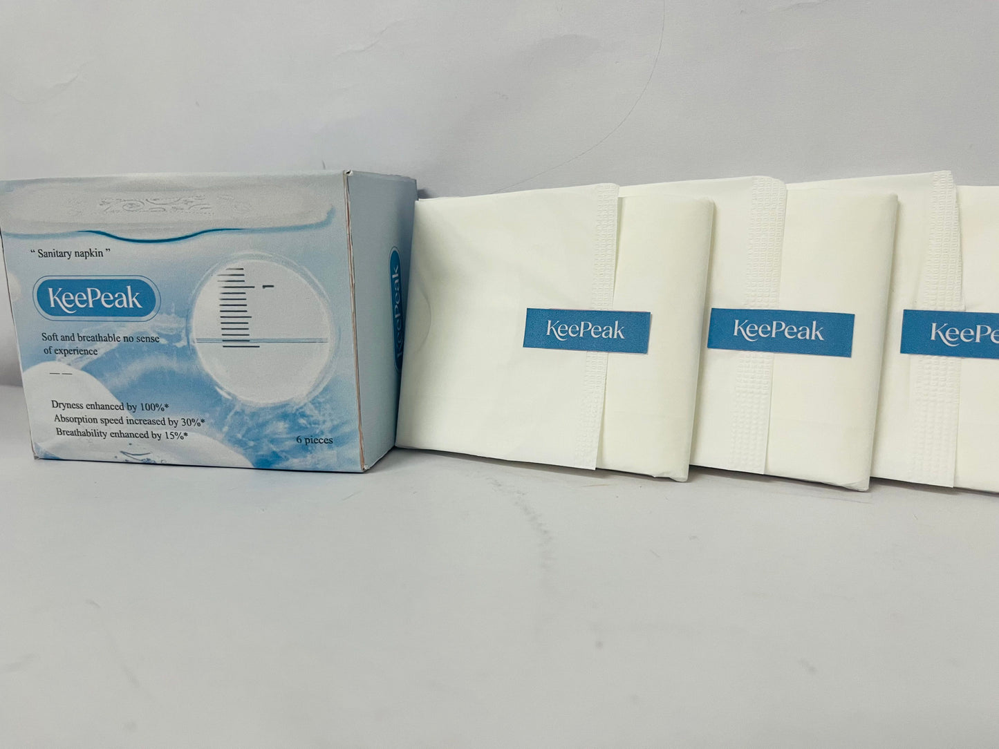 KeePeak 100% Organic Pads for Women 6ct, Ultra Thin Unscented Feminine Period-Pads with Wing, Regular Absorbency Sanitary Pad, Organic Cotton Pad Menstrual (Regular, 6 Count)